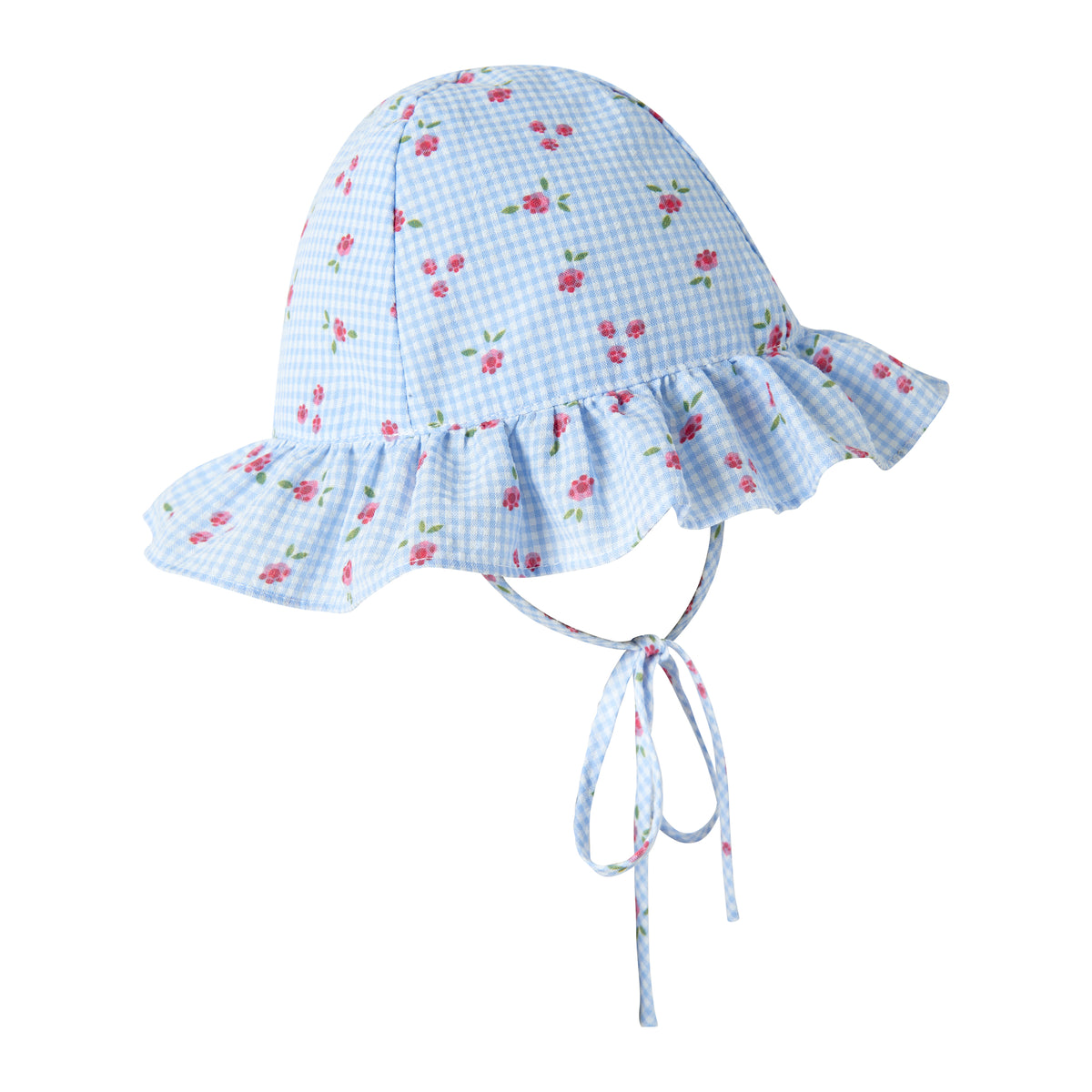 Gingham Floral Sundress & Hat