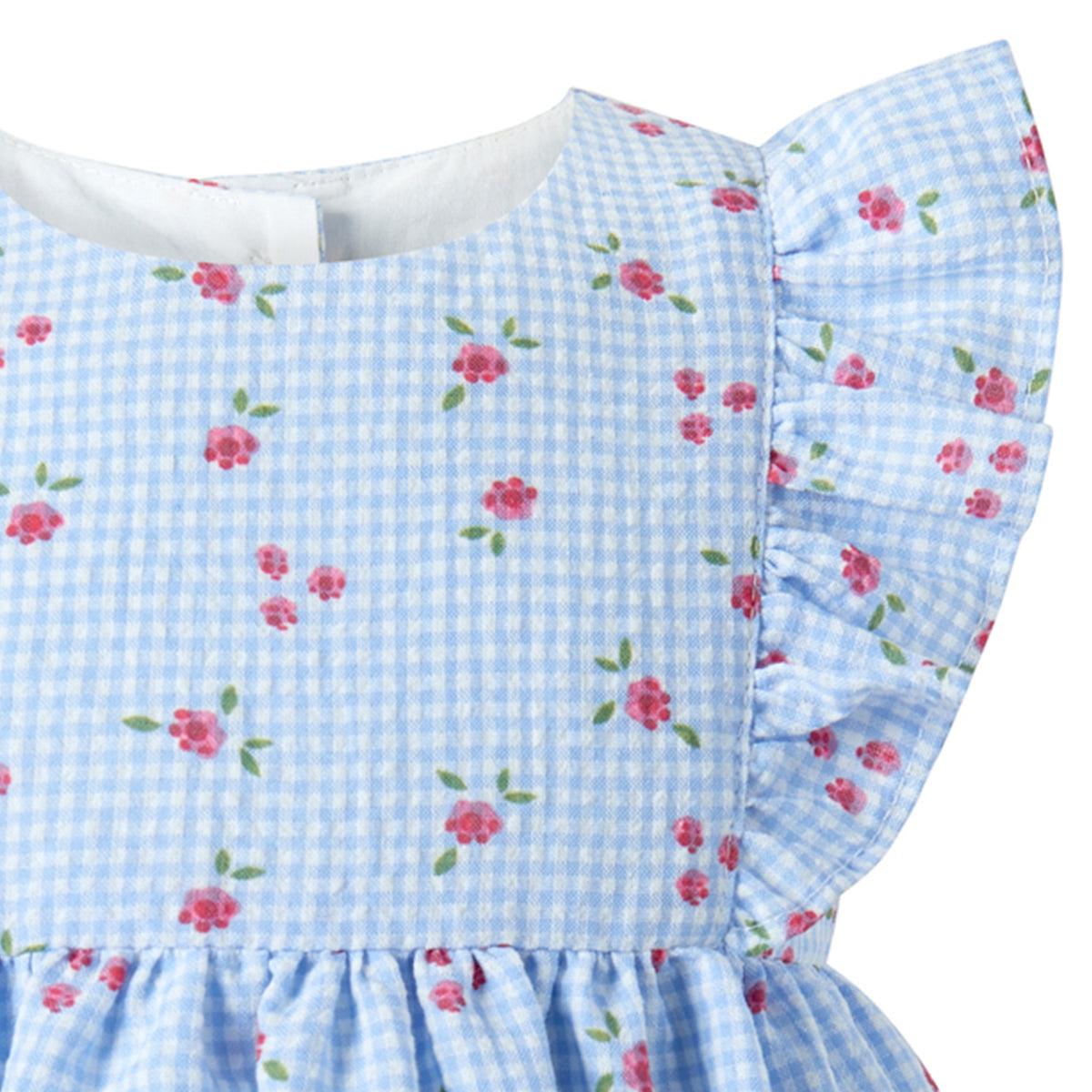 Gingham Floral Sundress & Hat