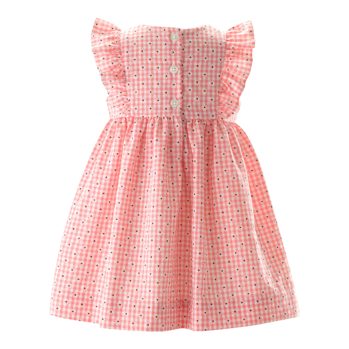 Pink Gingham Daisy Dress and Hat