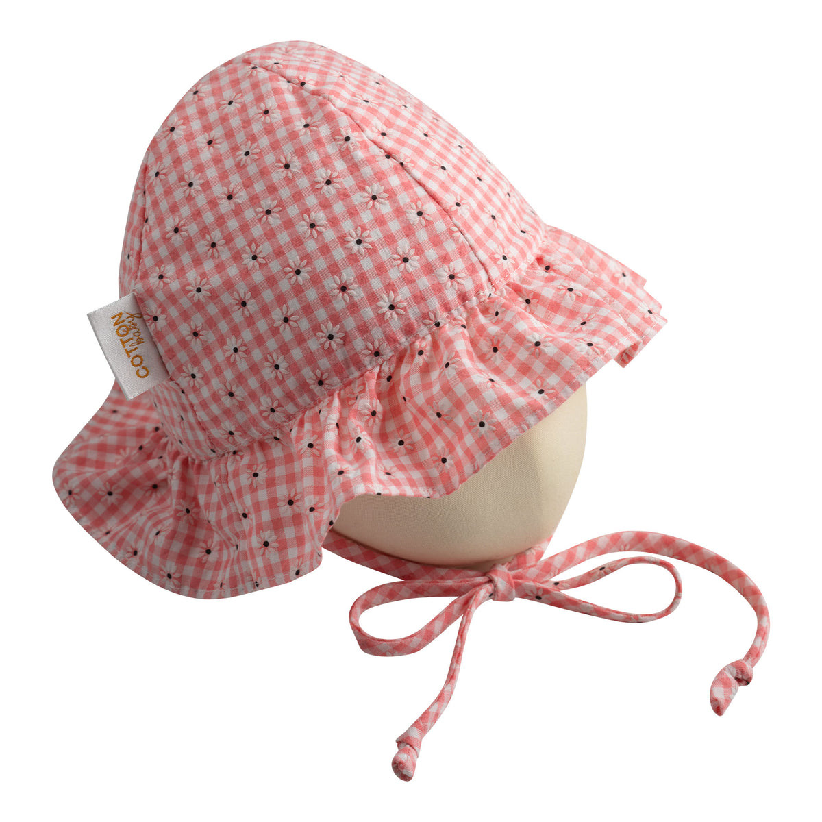 Pink Gingham Daisy Dress and Hat