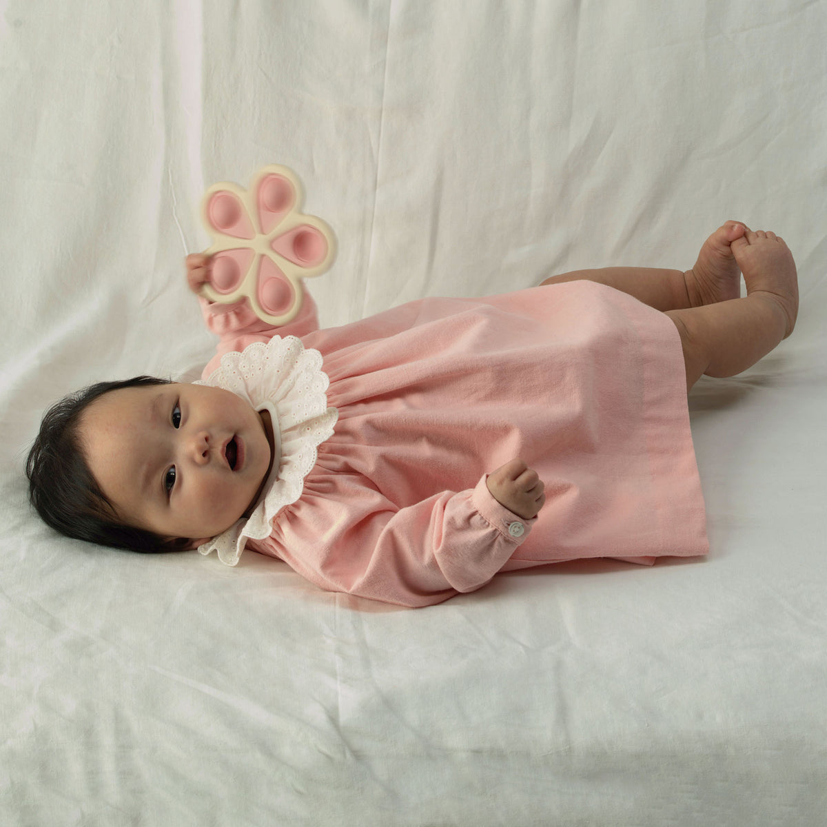 Flannel Dress with Broderie Collar