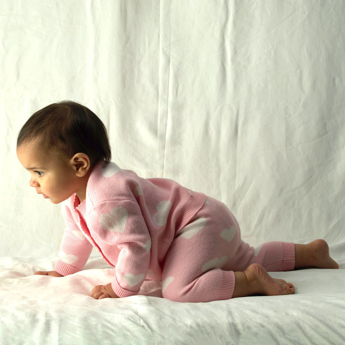 Heart Knit Cardigan & Leggings Set