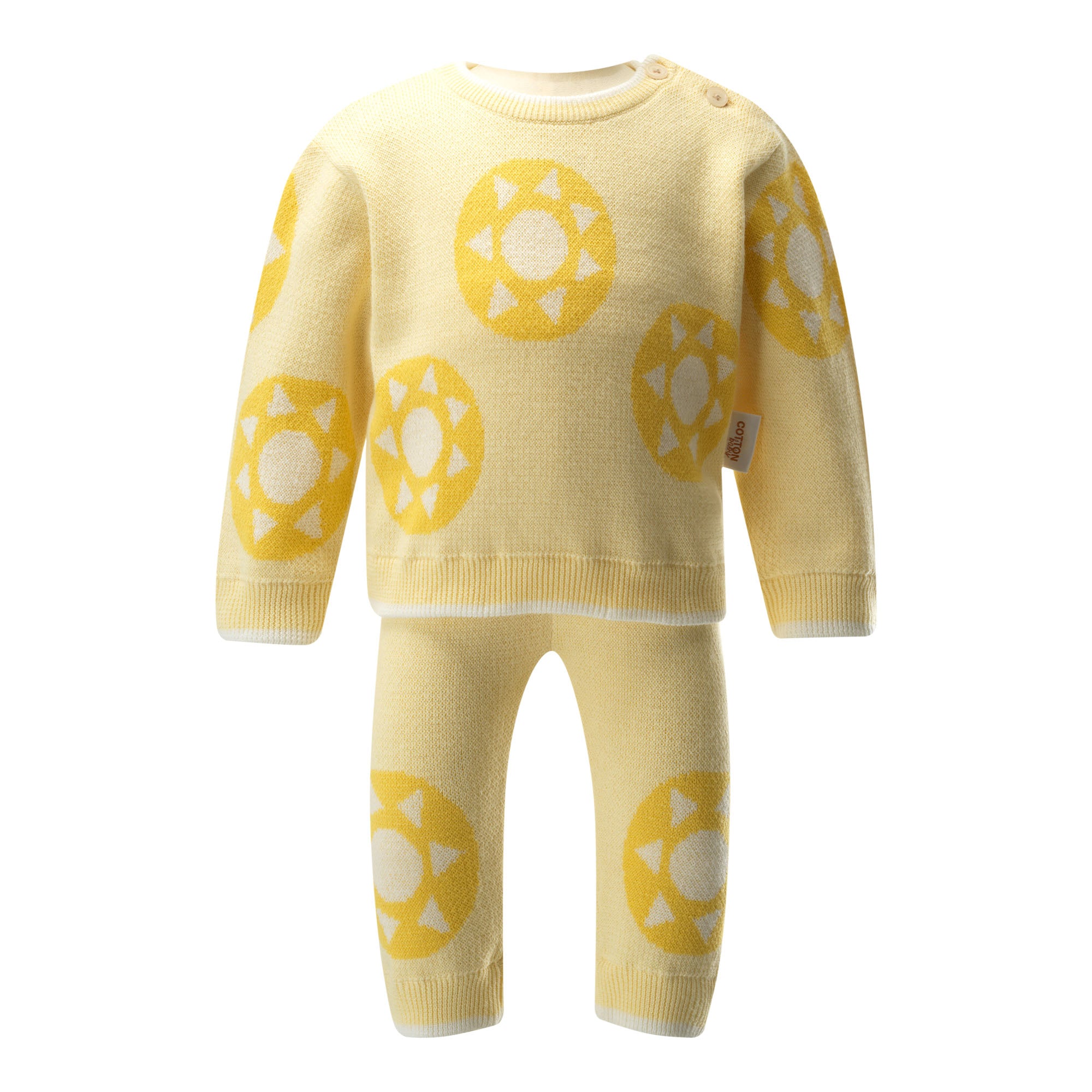 Petit Lem Tan Heather Sweaterknit Overalls Set main image 1