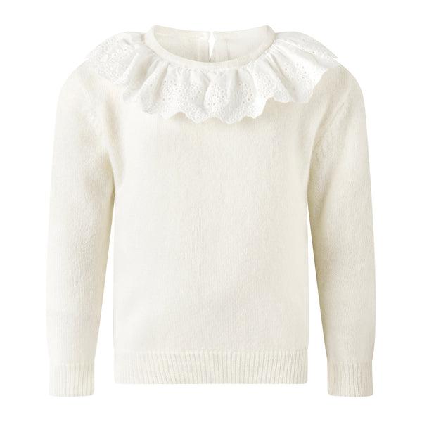 Cashmere Set with Broderie Collar