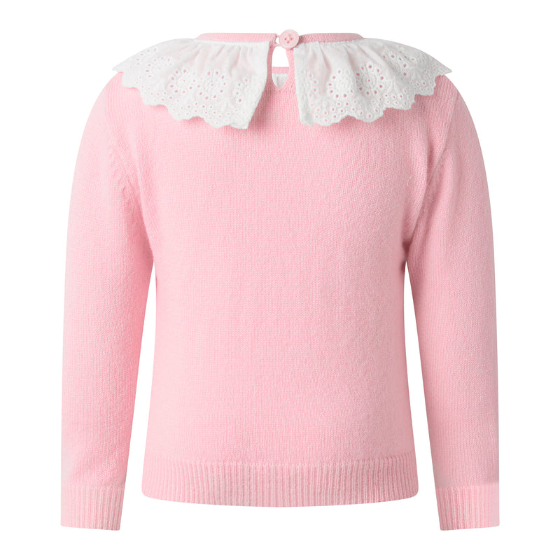 Cashmere Set with Broderie Collar