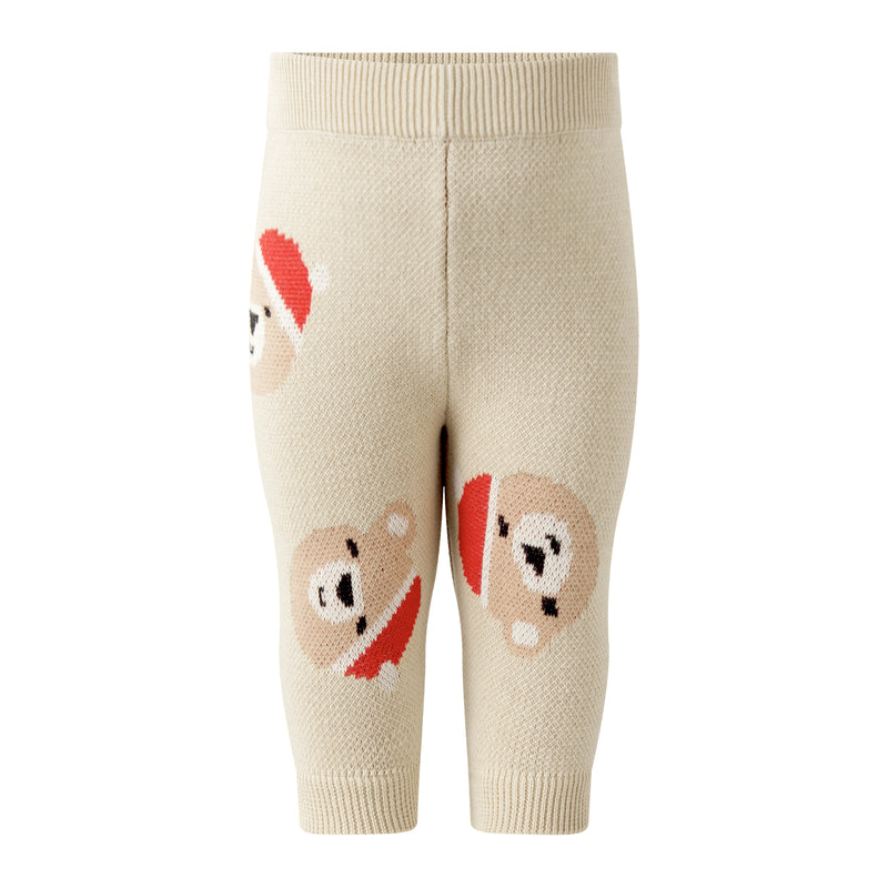 Santa Teddy Bear Knit Sweater & Leggings Set