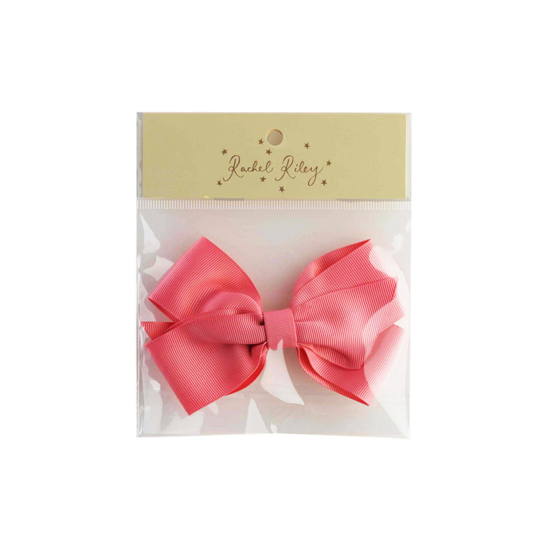 Coral Grosgrain Ribbon Hairbow