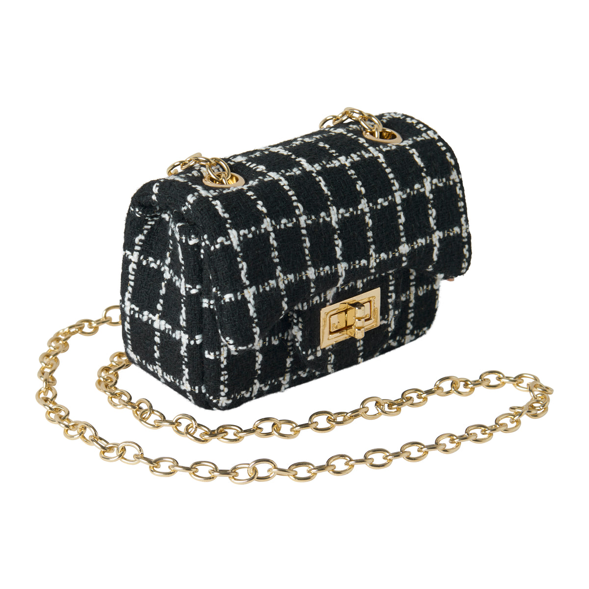 Black Tweed Crossbody Bag