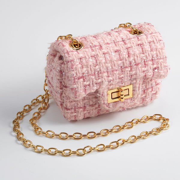 Pink Tweed Crossbody Bag | Rachel Riley UK | Heritage Clothing