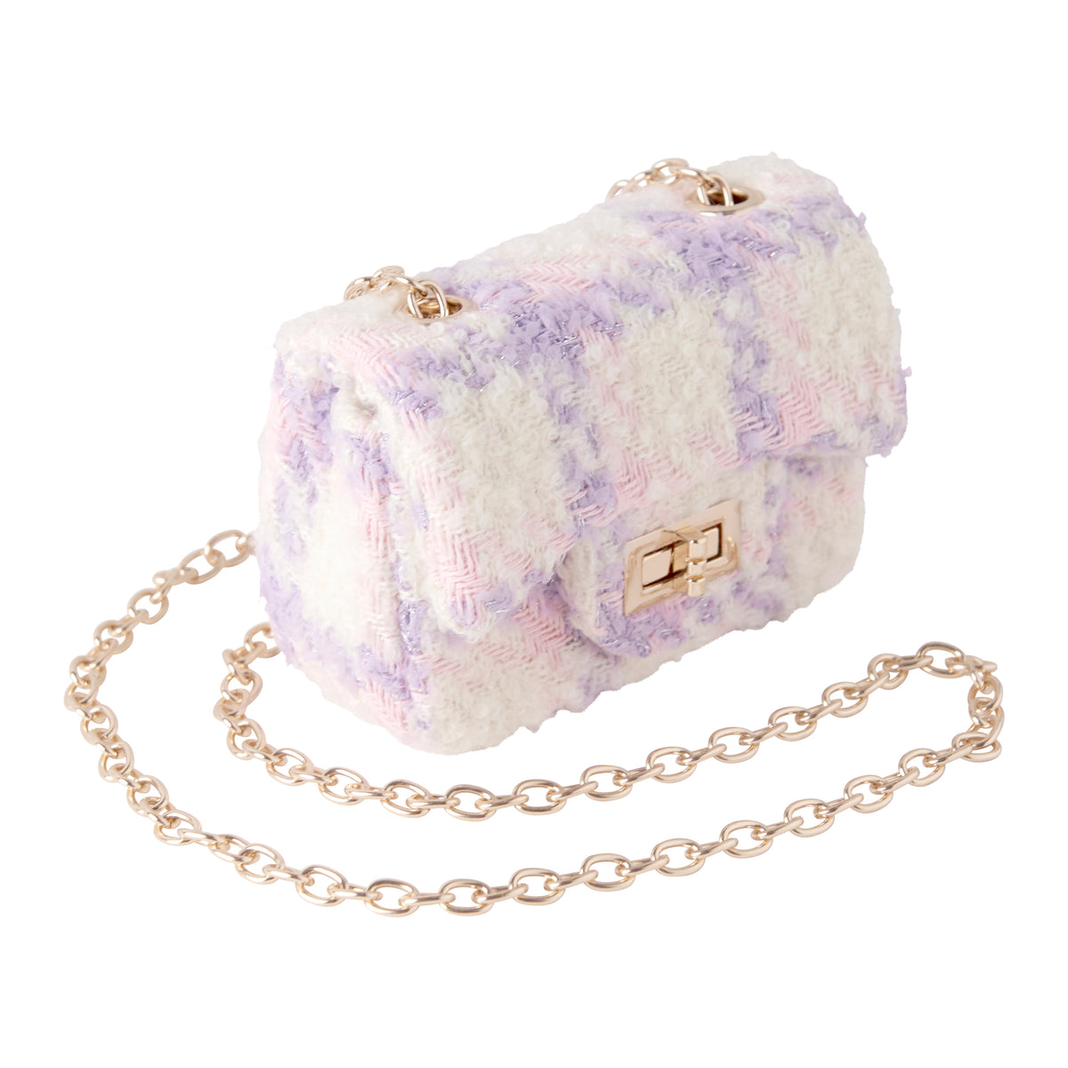 Purple Check Tweed Bag