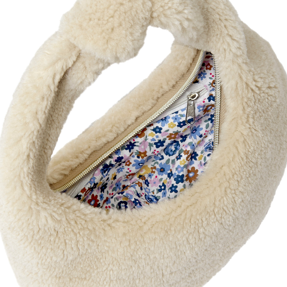 Beige Faux Fur Bag