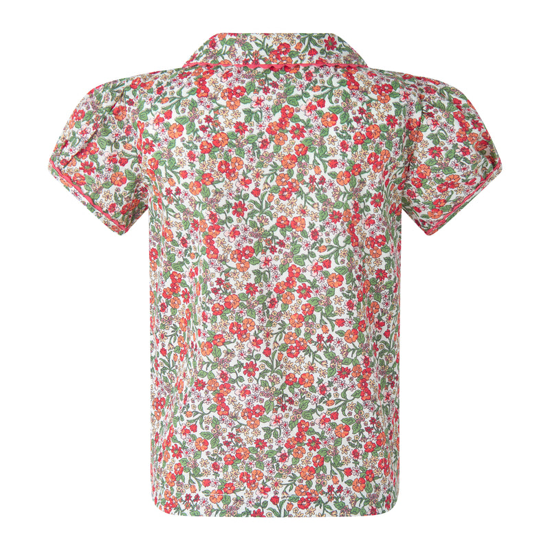 Red Botanical Floral Blouse