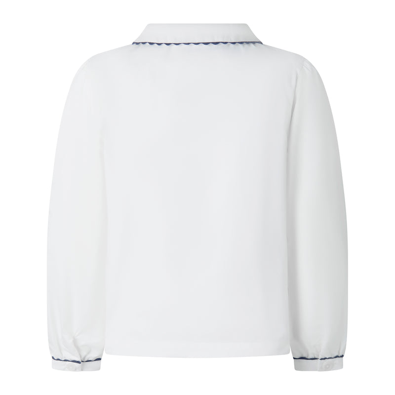Navy Ric Rac Blouse