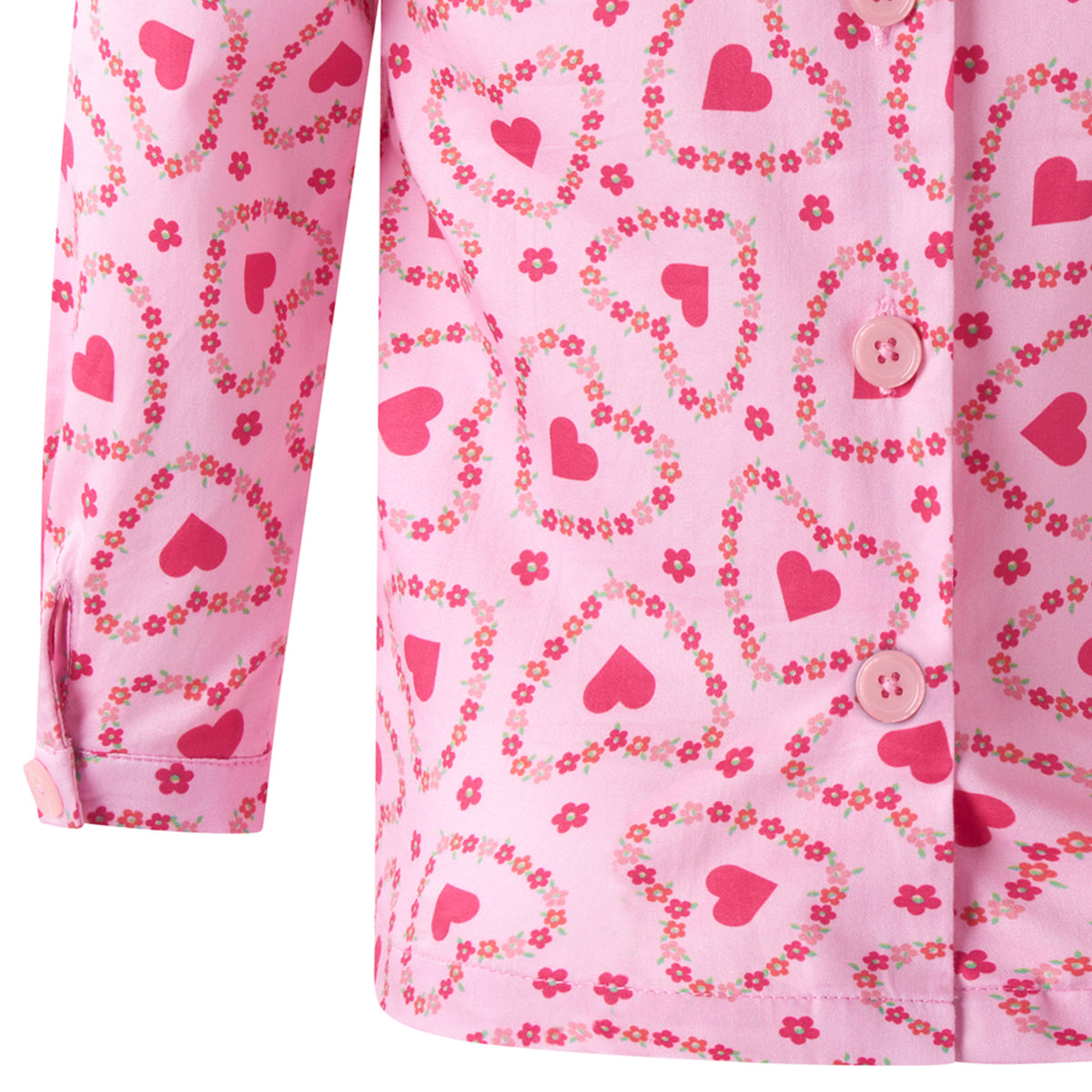 Pink Floral Heart Frill Blouse