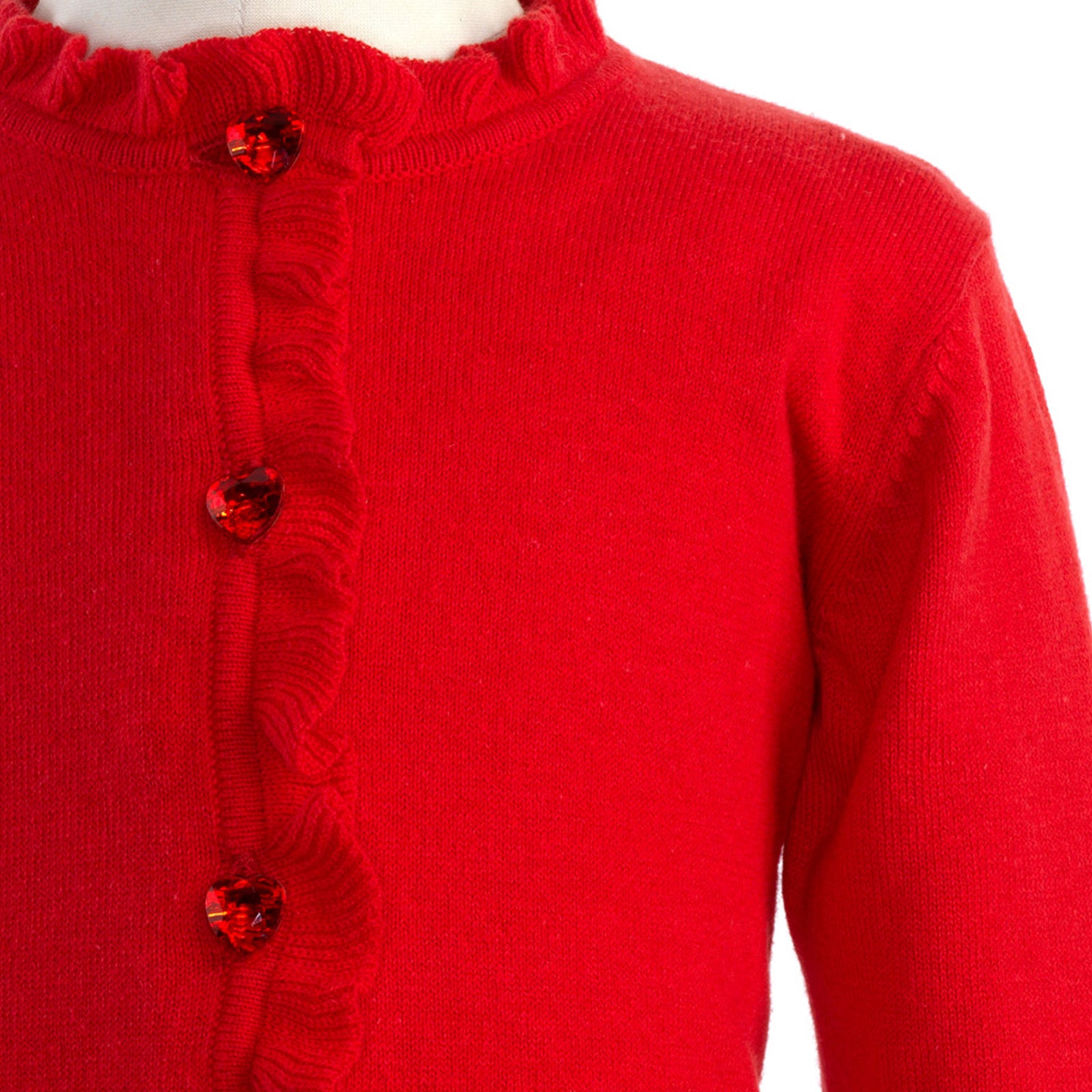 Red Frill Cardigan | Rachel Riley UK | Heritage Clothing