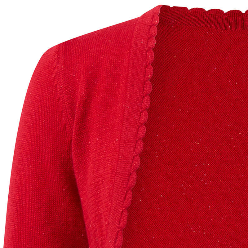 Red Sparkle Scalloped Bolero