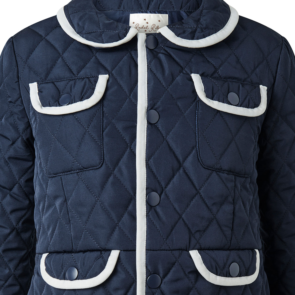 Two-tone Quilted Jacket, Navy