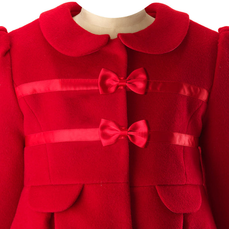 Red Bow Trim Coat