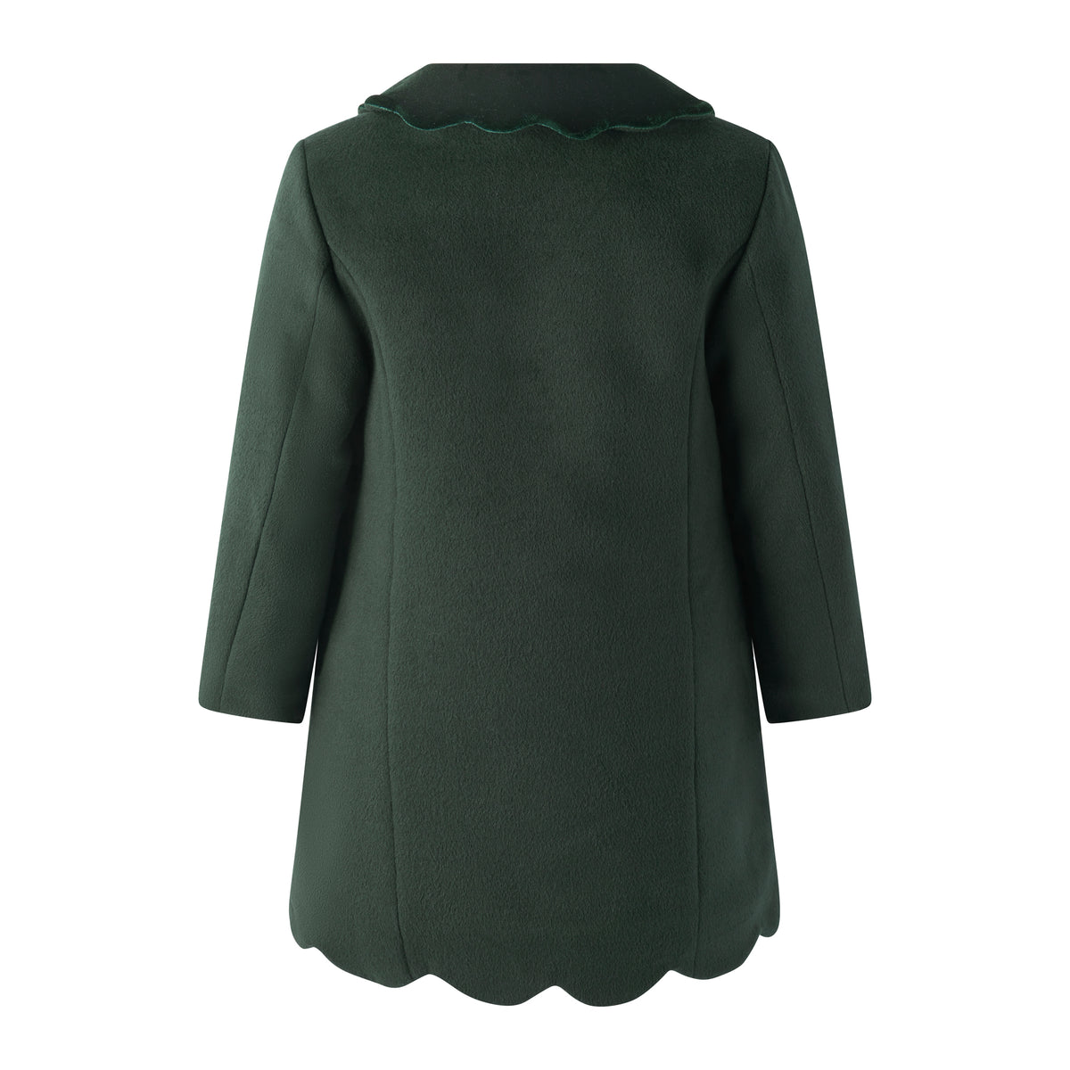Green Scalloped Dress Coat