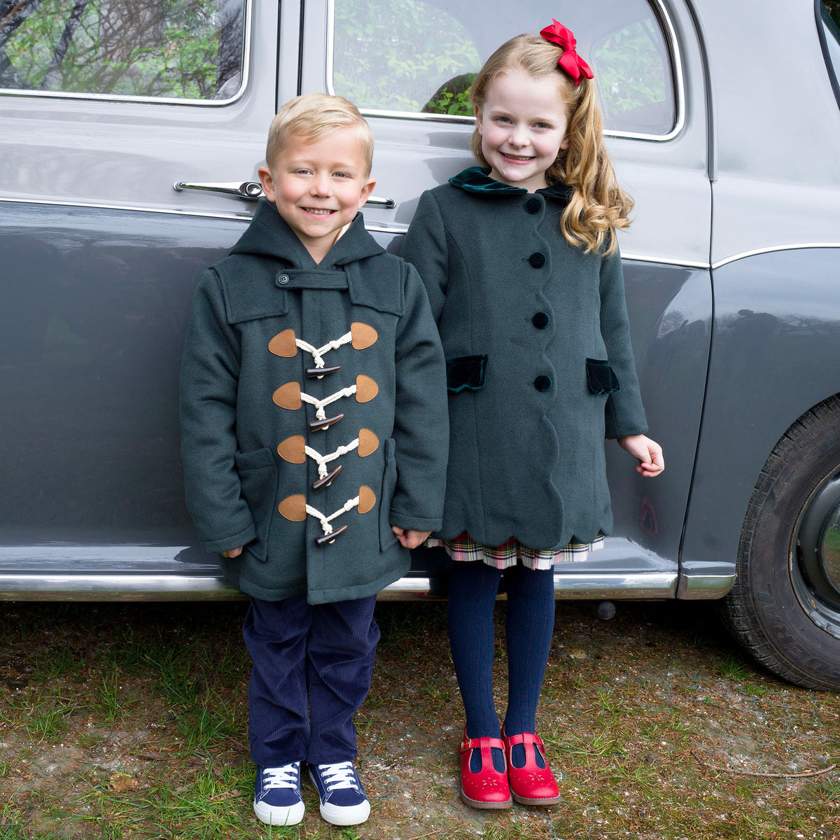 Green Scalloped Dress Coat