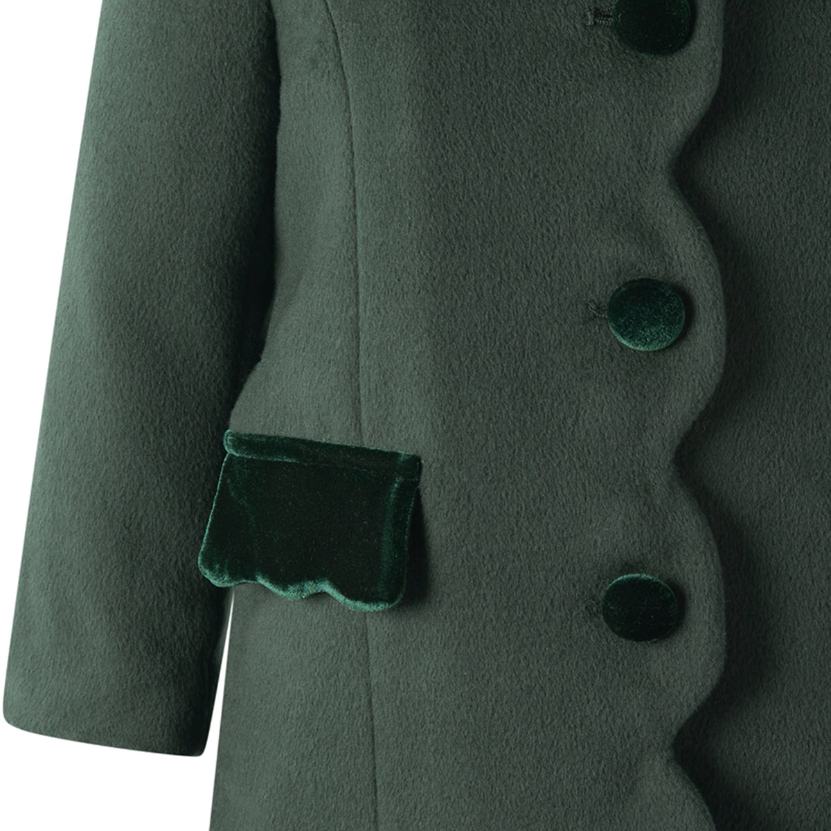 Green Scalloped Dress Coat