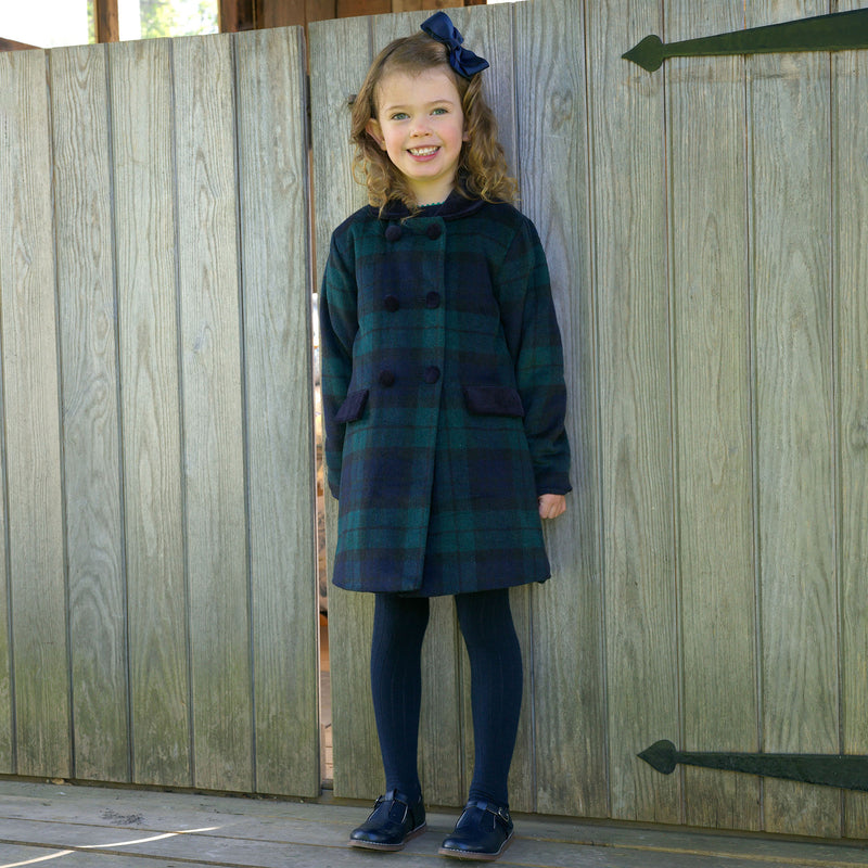 Blackwatch Velvet Trim Coat