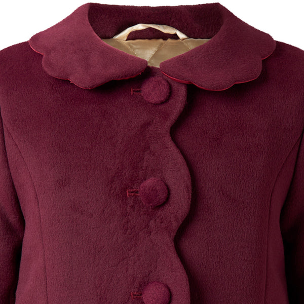 Burgundy Scalloped Dress Coat
