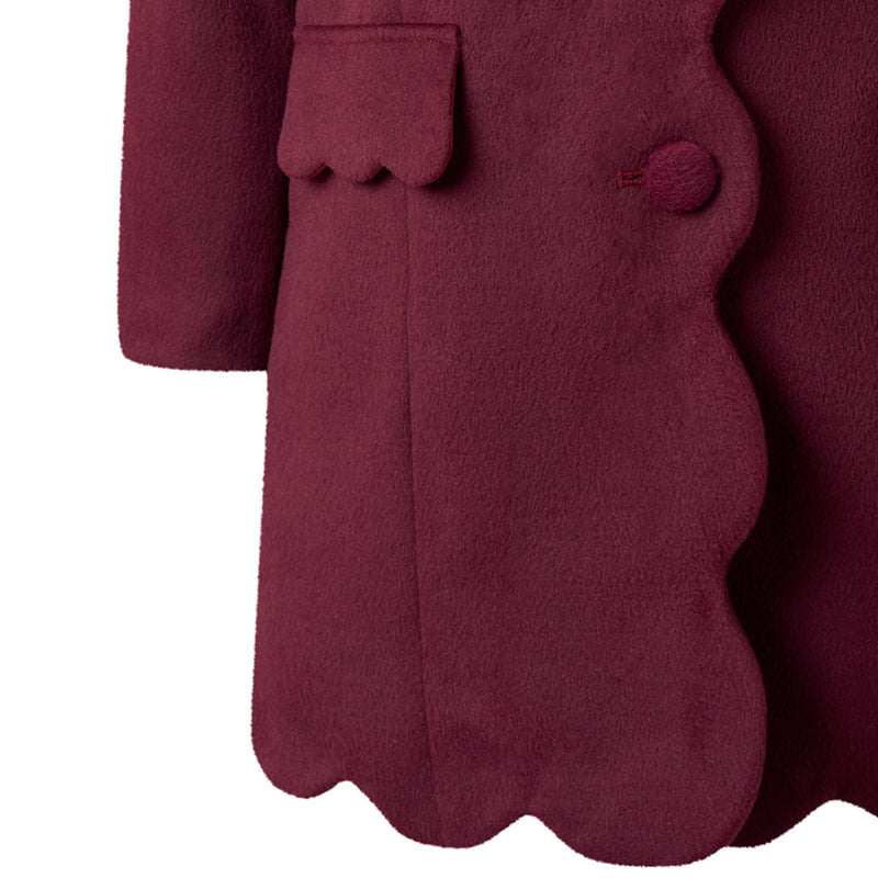 Burgundy Scalloped Dress Coat