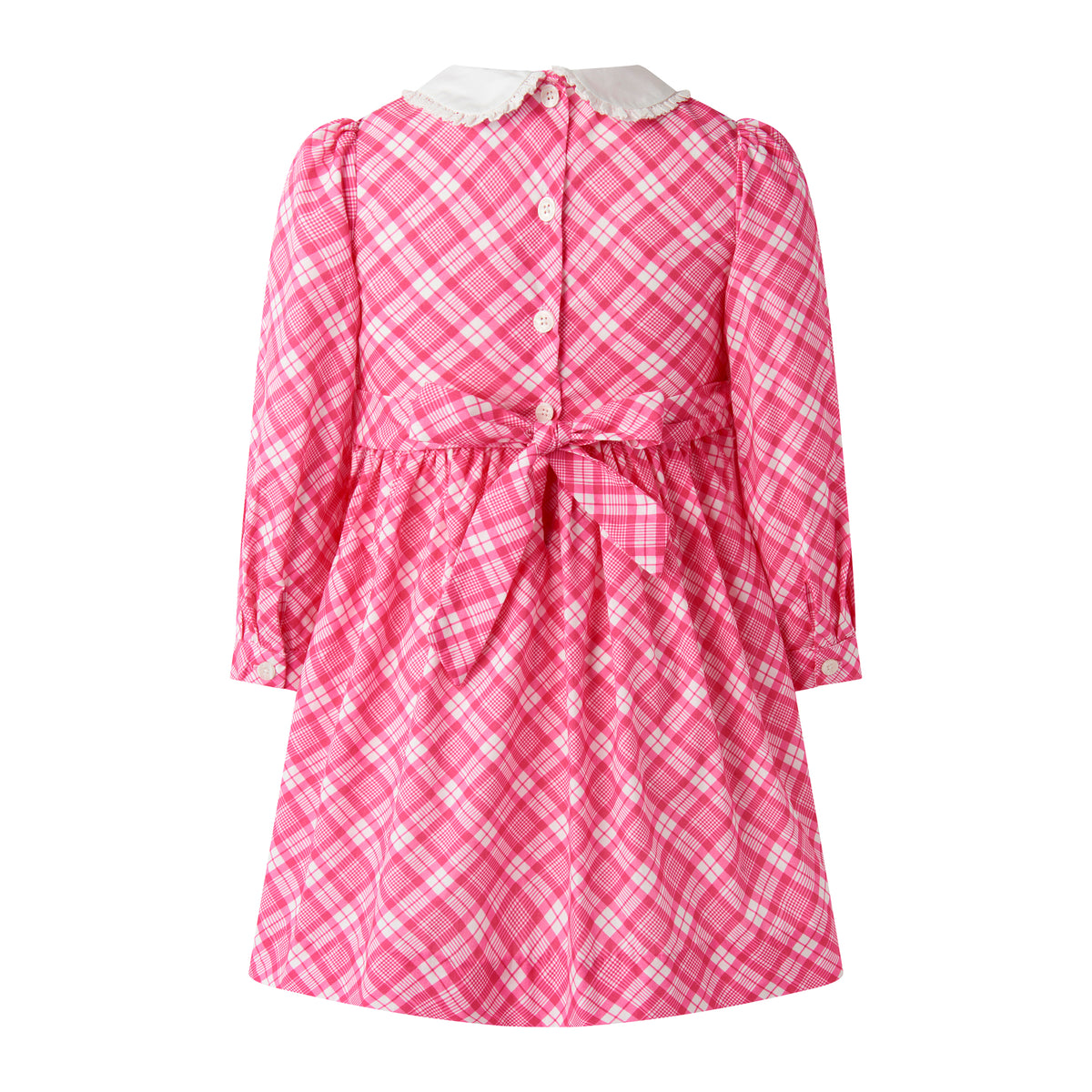 Bow Smocked Check Dress