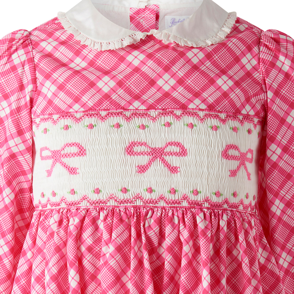 Bow Smocked Check Dress