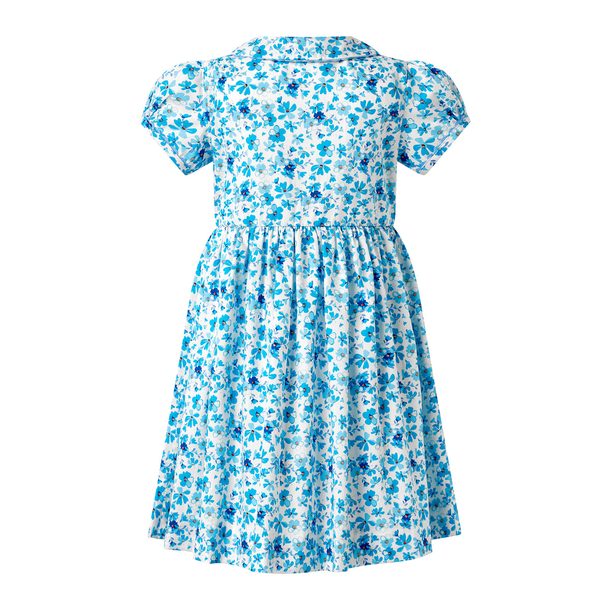 Blue Floral Button Front Dress