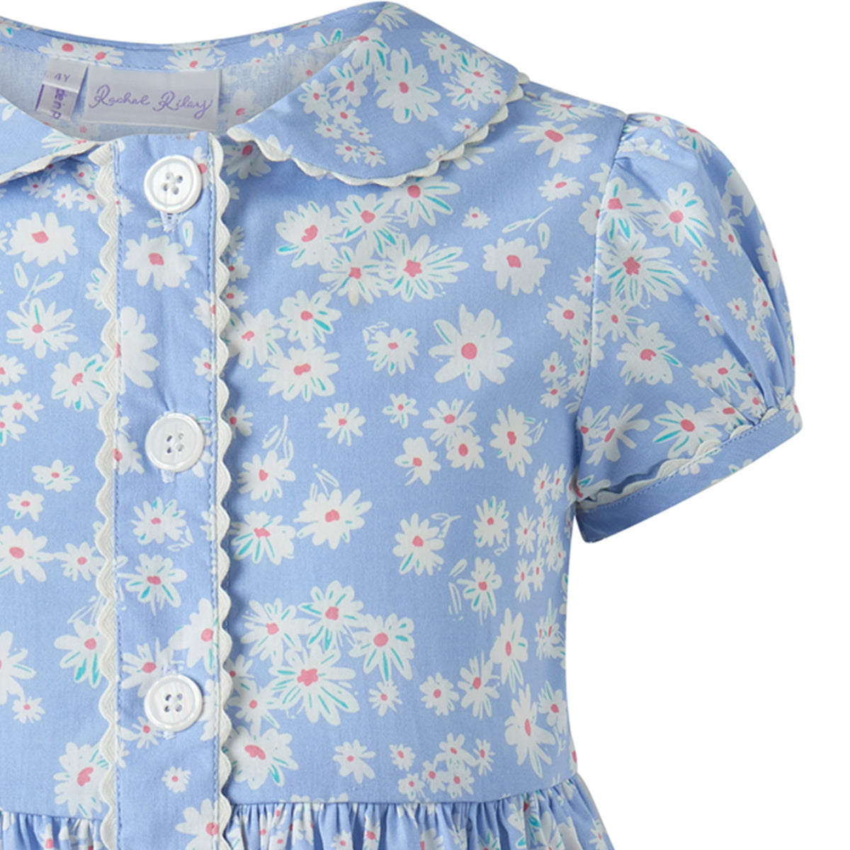 Blue Daisy Button-front Dress