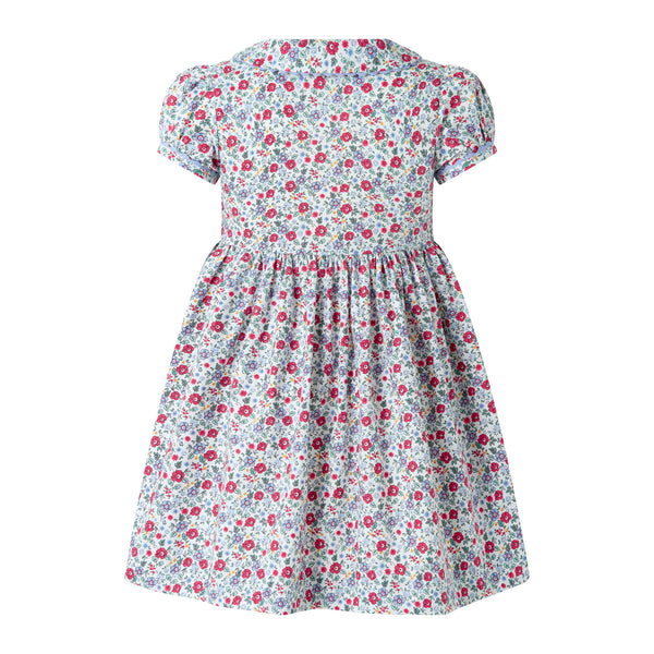 Blue Floral Button-front Dress