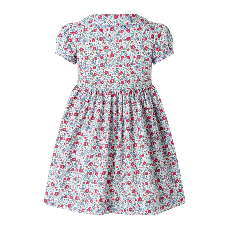 Blue Floral Button-front Dress