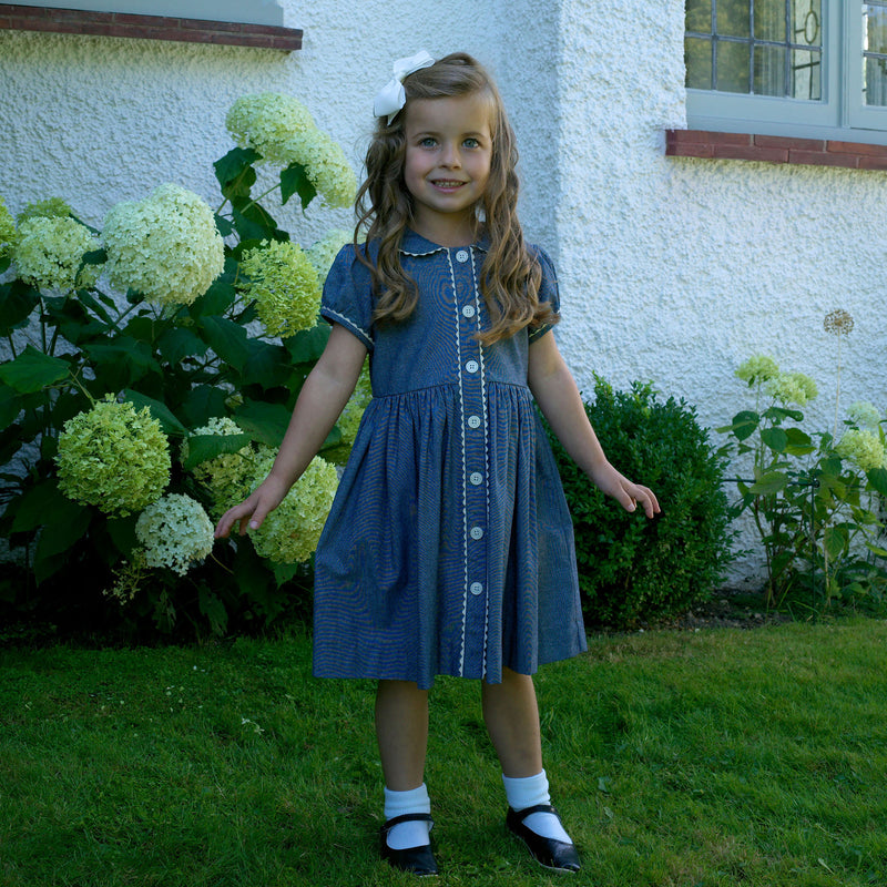 Chambray Button-front Dress