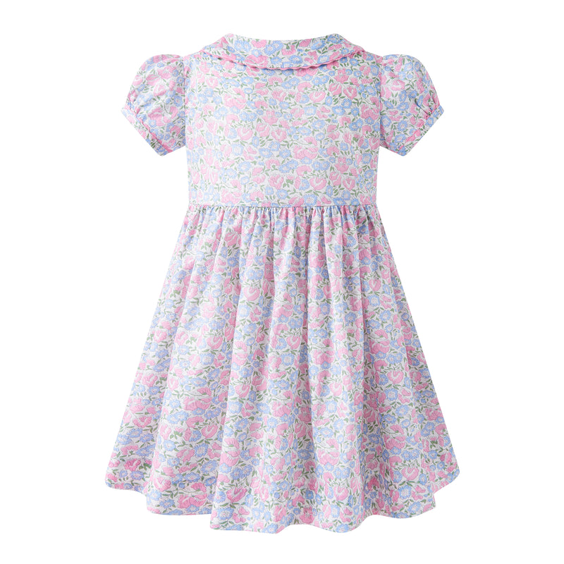 Pastel Floral Button-front Dress