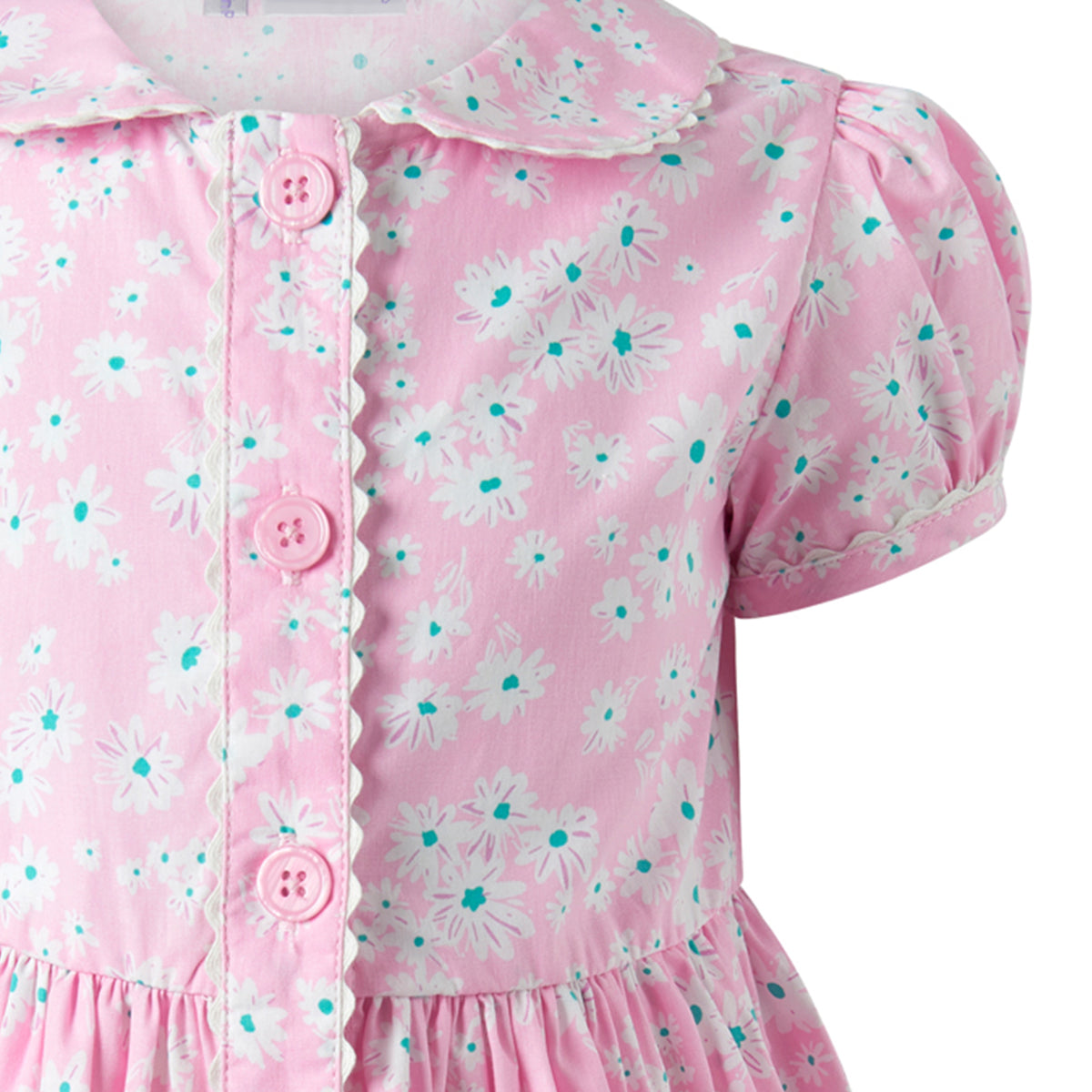 Pink Daisy Button-front Dress