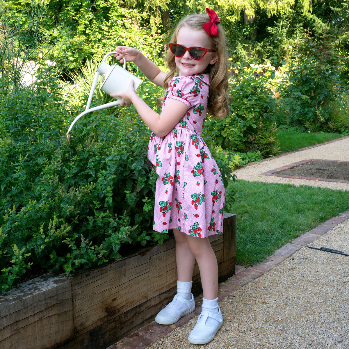 Strawberry Button-front Dress