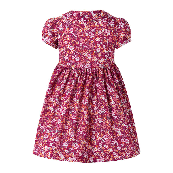 Red Floral Bloom Button-front Dress