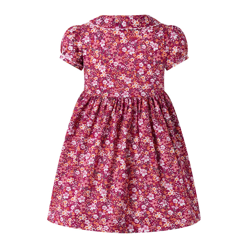Red Floral Bloom Button-front Dress