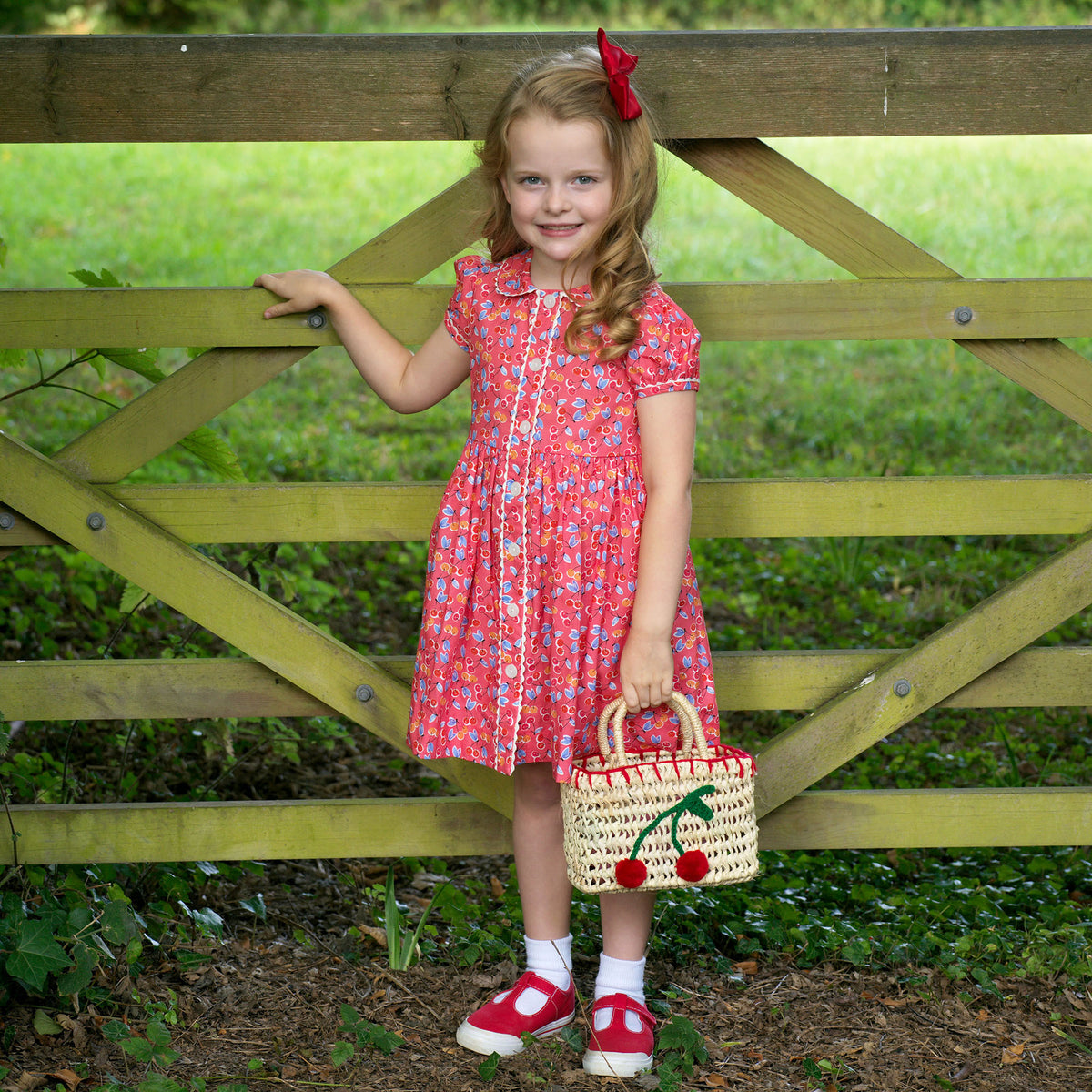 Cherry Red Button-front Dress
