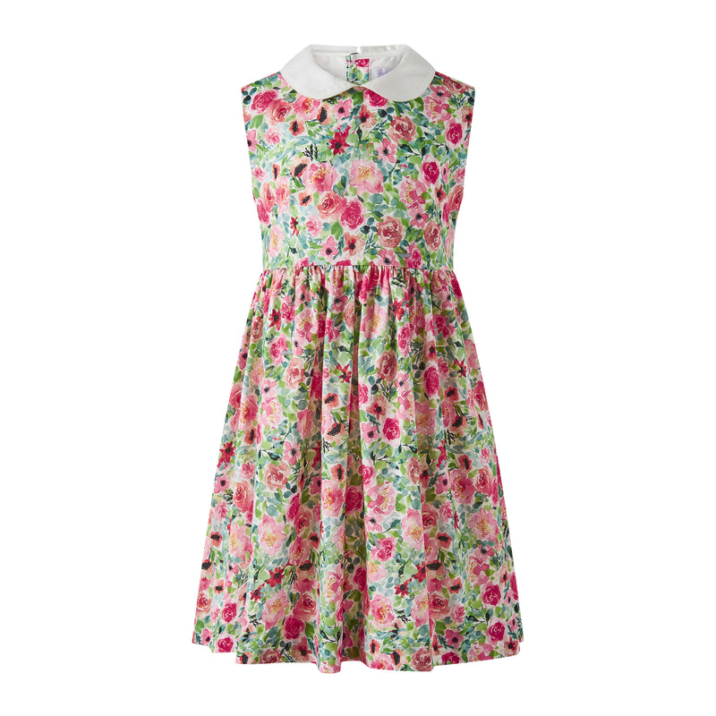Watercolour Floral Peter Pan Collar Dress