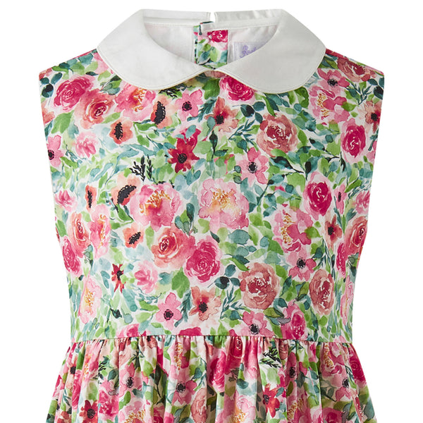 Watercolour Floral Peter Pan Collar Dress