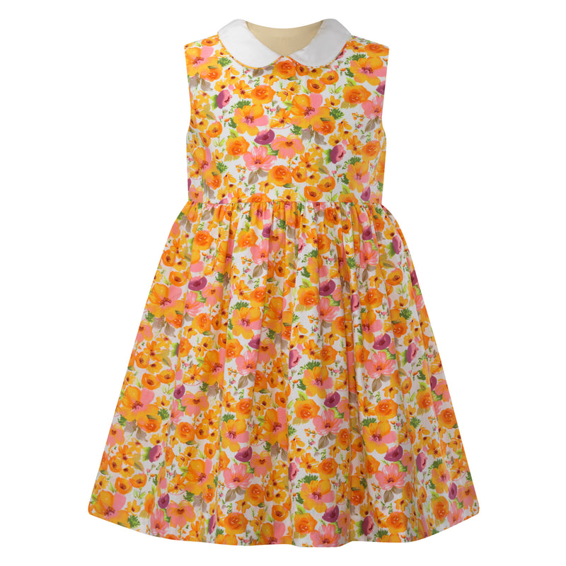 Orange Cosmos Peter Pan Collar Dress