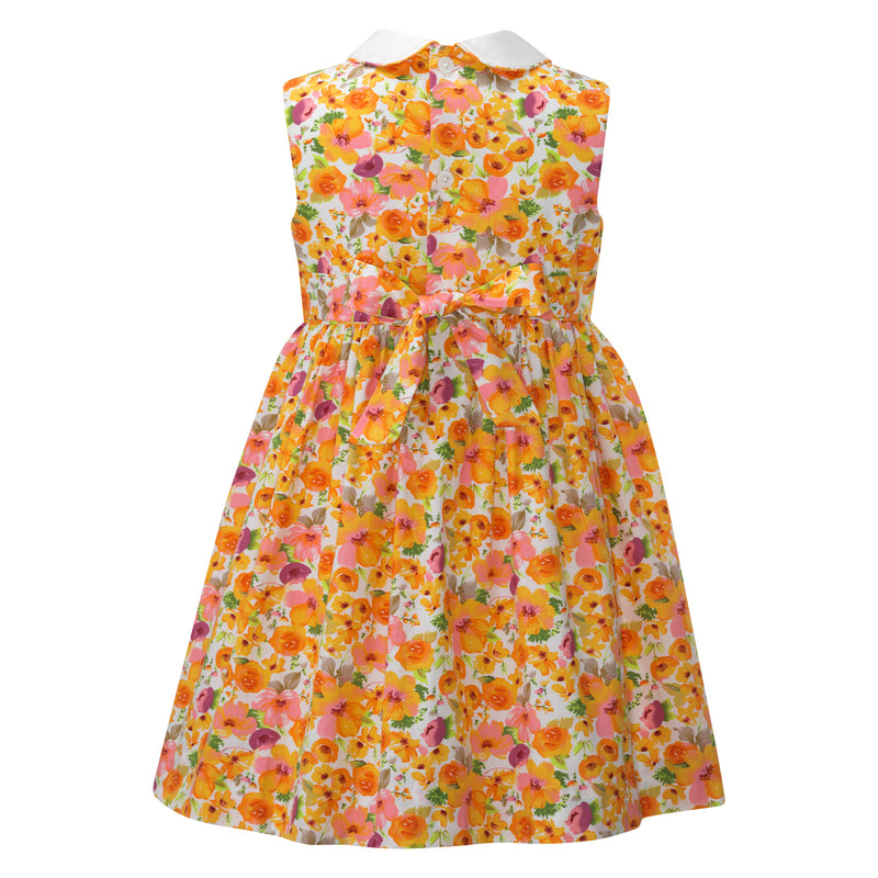 Orange Cosmos Peter Pan Collar Dress