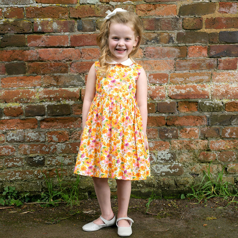 Orange Cosmos Peter Pan Collar Dress