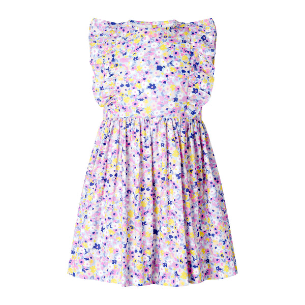 Mini Pastel Floral Frill Front Dress