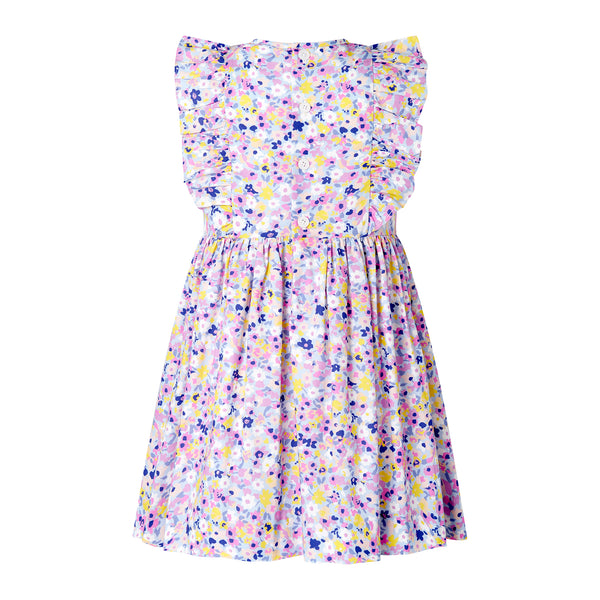 Mini Pastel Floral Frill Front Dress