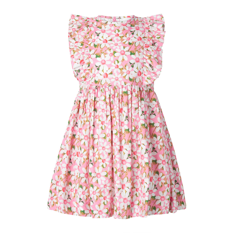 Graphic Flower Frill Front Dress