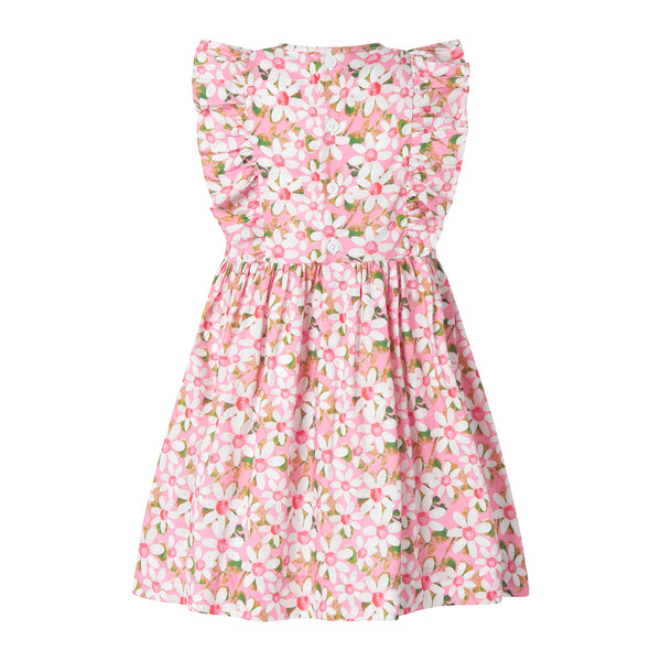 Graphic Flower Frill Front Dress